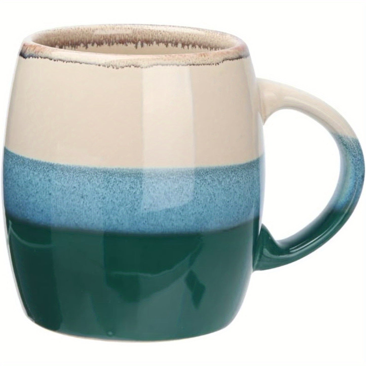 18 oz Large Pottery Coffee Mugs, Handmade Green Pottery Mug for Office and Home, Dishwasher and Microwave Safe