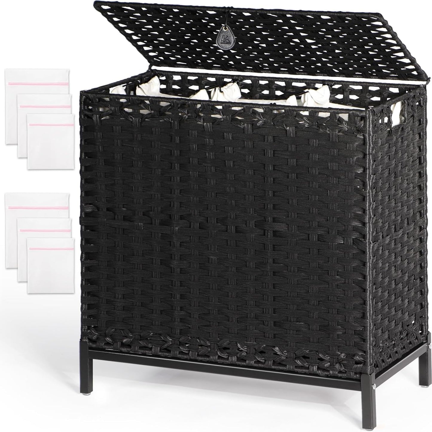 Laundry Hamper with 3 Removable Liner Bags