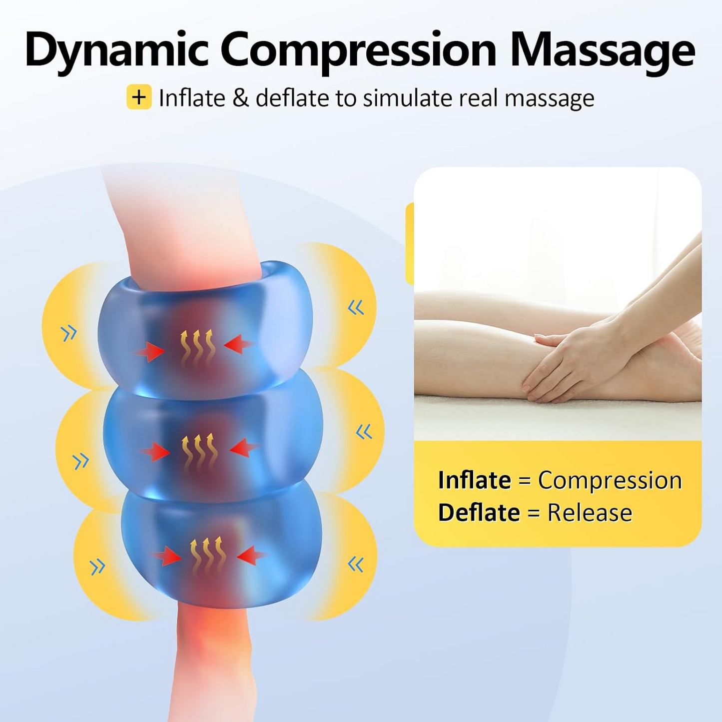 Comfytemp Cordless Leg Massager for Circulation and Pain Relief, Father's Day Gift for Dad Men Women, FSA HSA Eligible Rechargeable Calf Massager with Heat and Compression (Fits Calf Size up to 18")