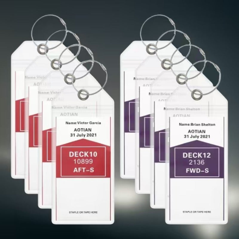 8 Pack Clear Cruise Luggage Tag Holders Fits All Cruise Line Ship Tags