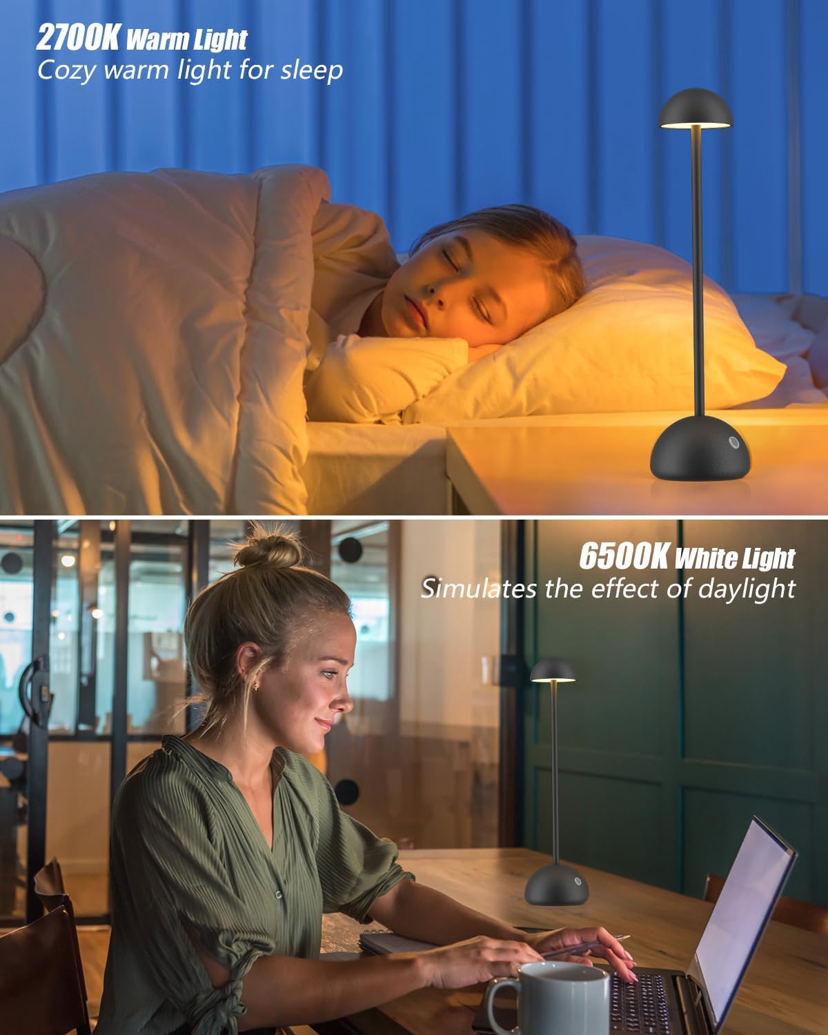 【Modern Style】Minimalist Black Desk Lamp - Adjustable Brightness, Ideal for Home & Office Lighting