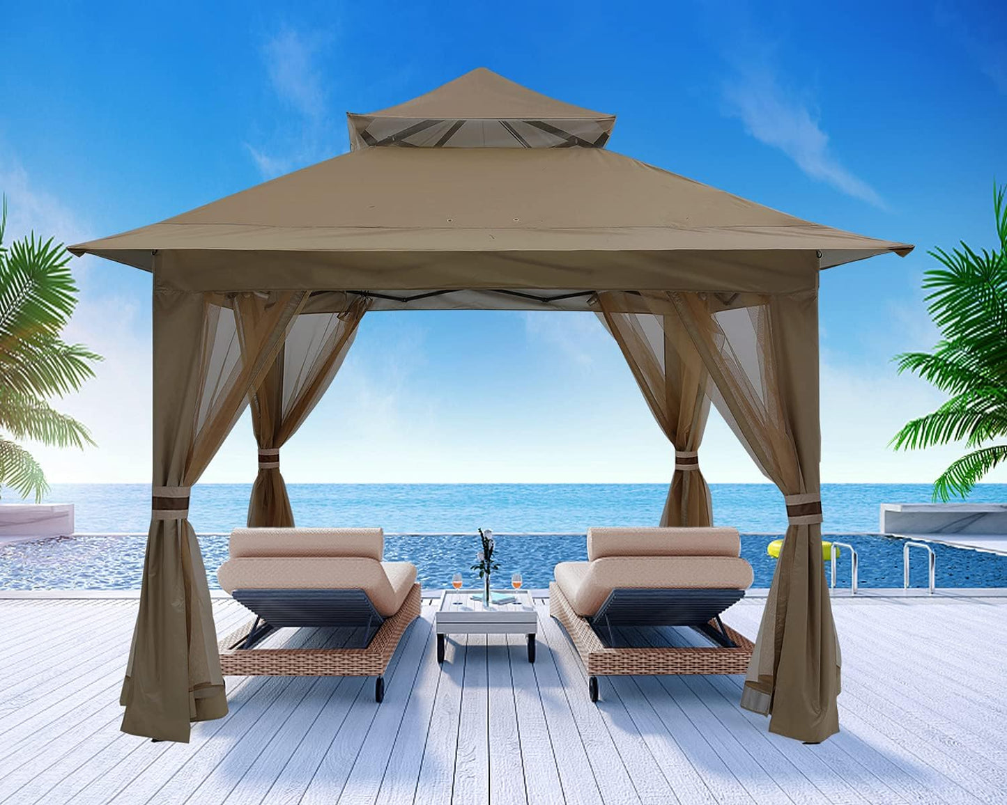 Outdoor Canopy Gazebo with Mosquito Netting - Ideal for Garden & Patio Relaxation