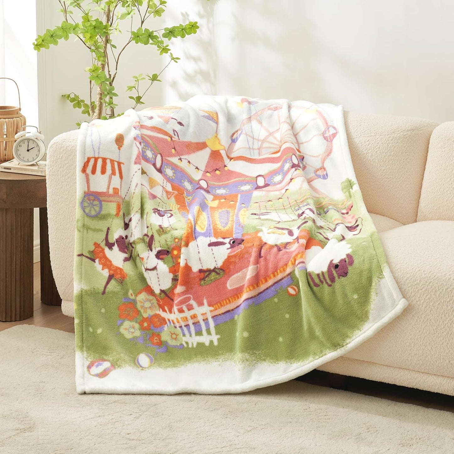 Lamb Playground Throw Blanket – 43” x 59”
