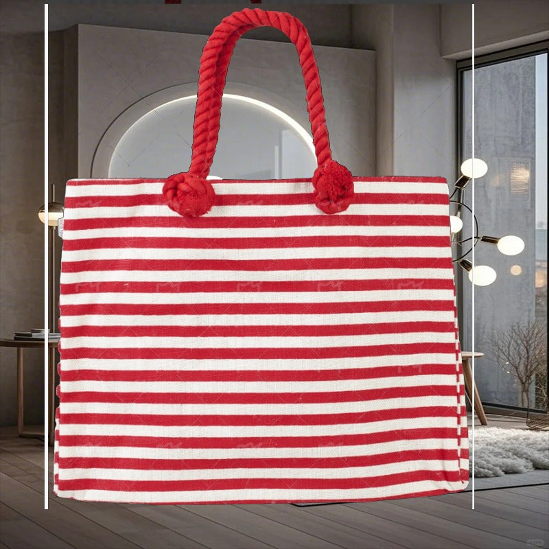 Red bag, beach bag easy to go out, easy to carry