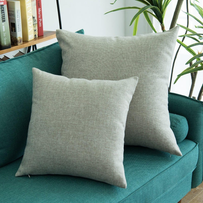 Set of 4 Light Soft Linen Pillow Covers. Ideal for Sofa, Bed, Chair. Skin - friendly, perfect for Nordic - style homes