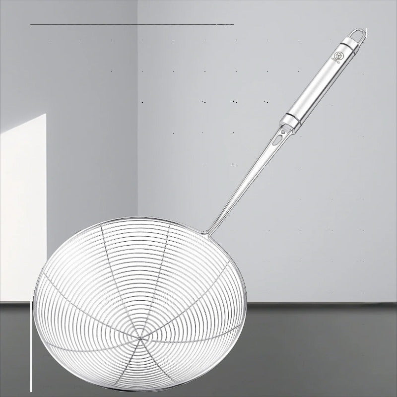 Spider Wired Noodle Spoon and Grease Separator - Stainless Steel Kitchenware set with Oil-Proof Frying Spoon and Coagulating pan for Cooking