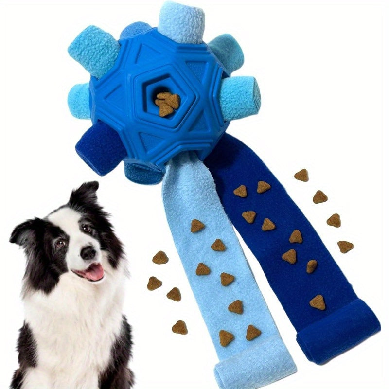 Snuffle Ball for Dog Toys Unbreakable Upgrade Ball Interactive Toy Foraging Snuffle Mat Puppy Treat Dispenser Slow Feeder Dog Puzzle Toys for Small, Medium, Large Pets (Blue)