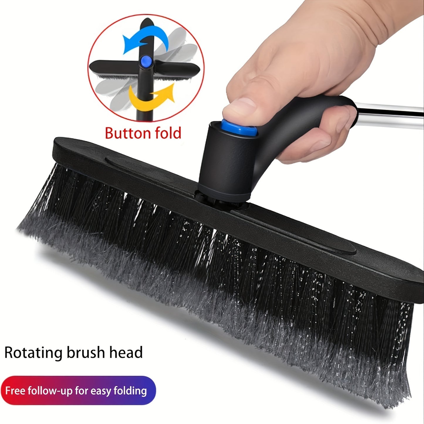 26-inch 3-in-1 Automotive Telescopic Snow Shovel and Brush for Cars SUV Trucks, Removable Scratch-Free Snow Shovel with Ergonomic Foam Handle, Swivel PVC Brush Heads for Car Windshield PVC Brush