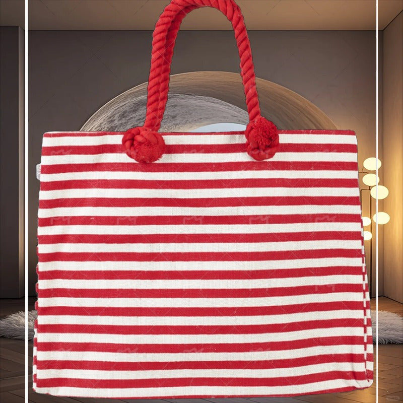 Red bag, beach bag easy to go out, easy to carry