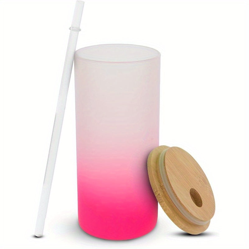 Sublimation Frosted Glass Tumbler, 18 ounce travel mug for hot water and cold water, suitable for birthday gifts, two-piece