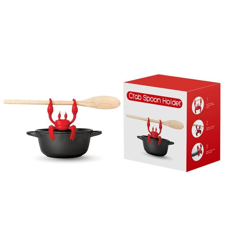 Cute Crab - shaped Silicone Spoon Holder - Heat - resistant & Practical Kitchen Gadget