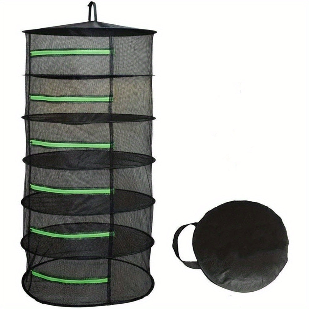 Portable Collapsible Outdoor Camping Cutlery Storage Hanging Drying Net - 47.6 x 7.8in, with Zippers and Dust-Proof Design, Lightweight & Durable
