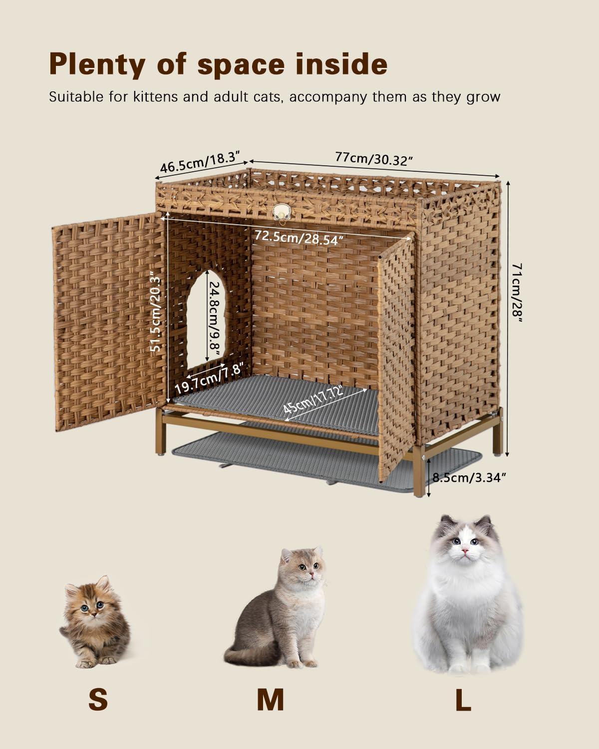 Cat Hidden Handwoven Rattan Litter Box