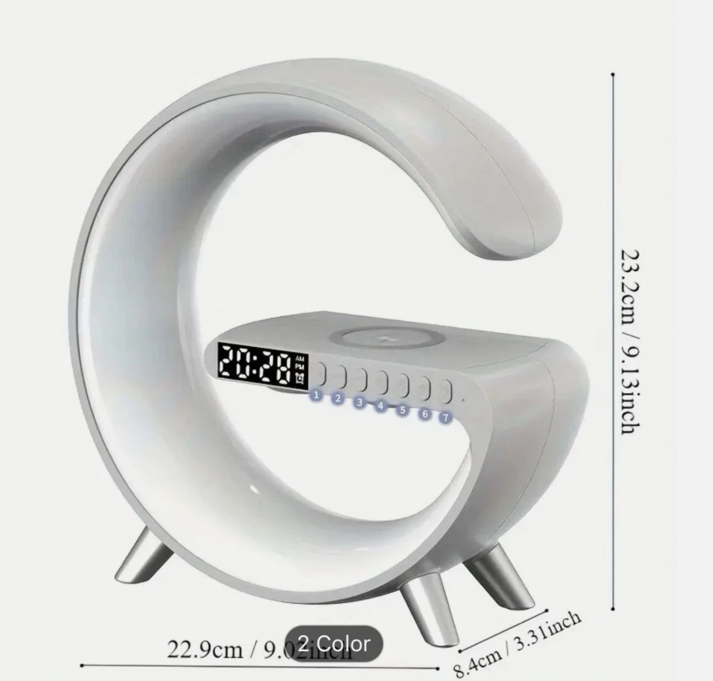 LED Lamp Smart G Bluetooth Speaker Wireless Charger RGB Alarm Clock Night Light