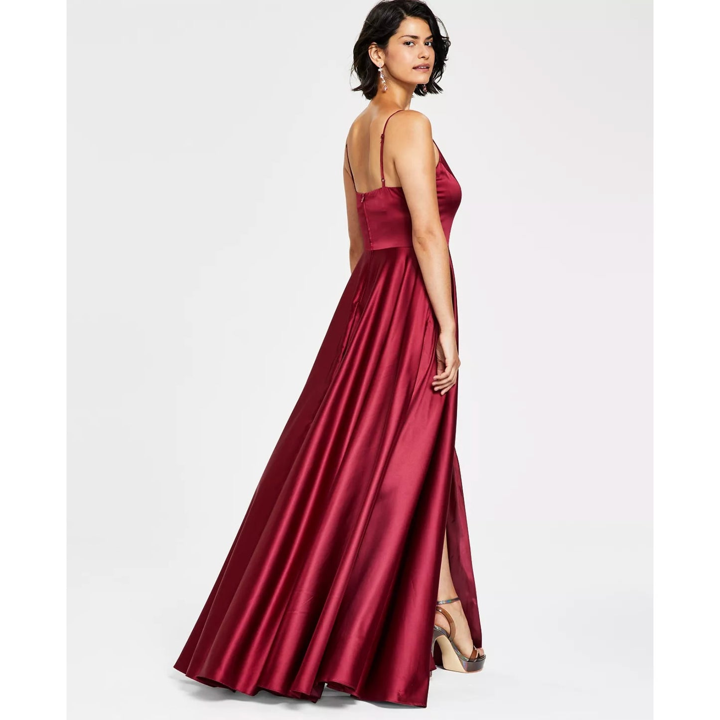 Juniors' V-Neck Satin Gown, Created for Macy's Size 0-2