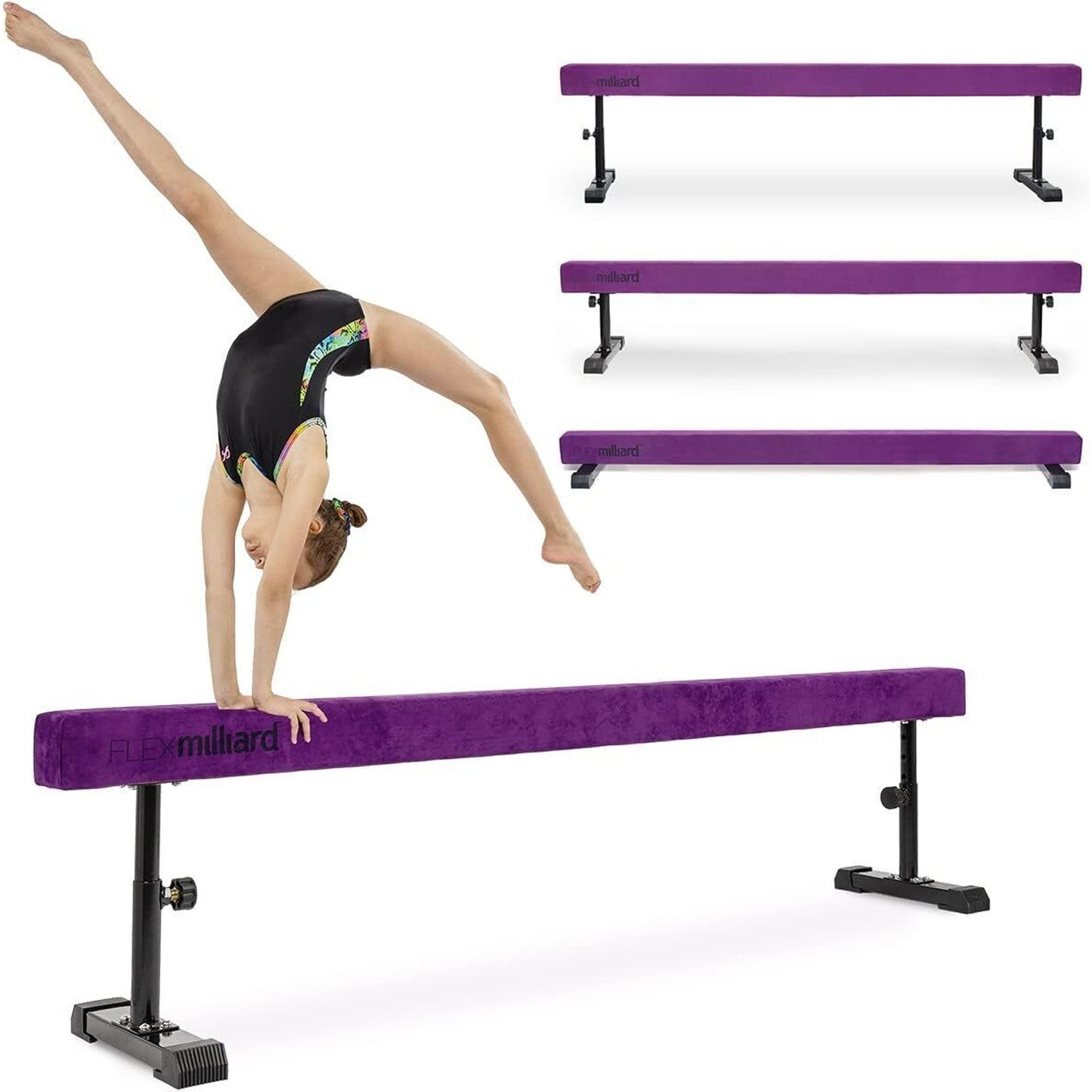 Adjustable Balance Beam, High and Low (7'7") Beam Suede Gymnastics Competition