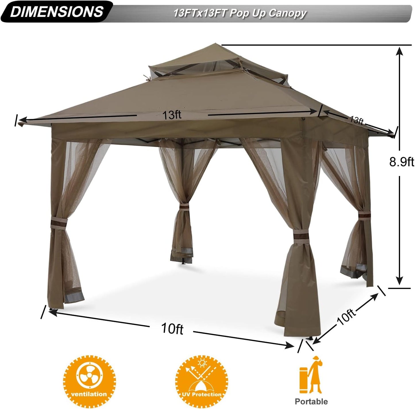 Outdoor Canopy Gazebo with Mosquito Netting - Ideal for Garden & Patio Relaxation