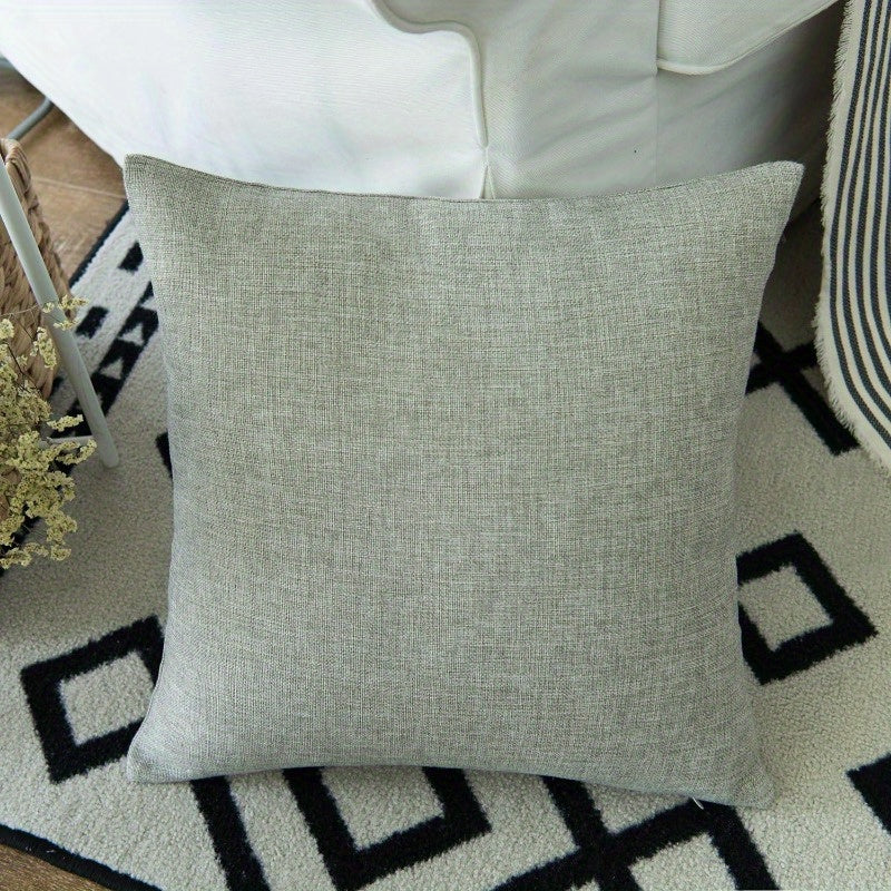 Set of 4 Light Soft Linen Pillow Covers. Ideal for Sofa, Bed, Chair. Skin - friendly, perfect for Nordic - style homes