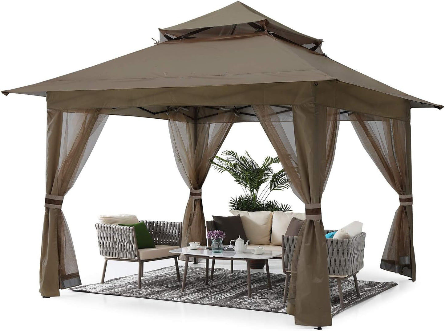 Outdoor Canopy Gazebo with Mosquito Netting - Ideal for Garden & Patio Relaxation