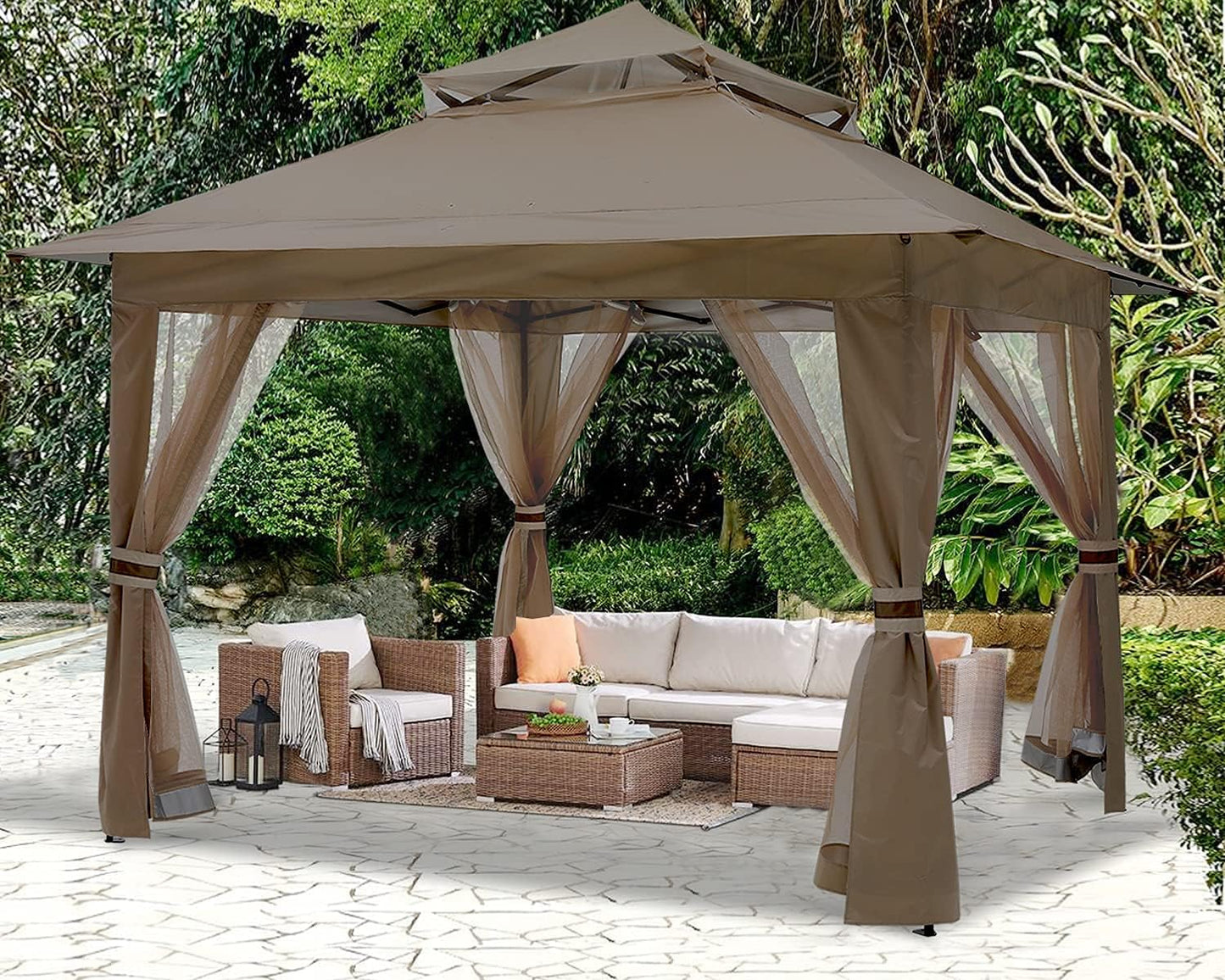 Outdoor Canopy Gazebo with Mosquito Netting - Ideal for Garden & Patio Relaxation