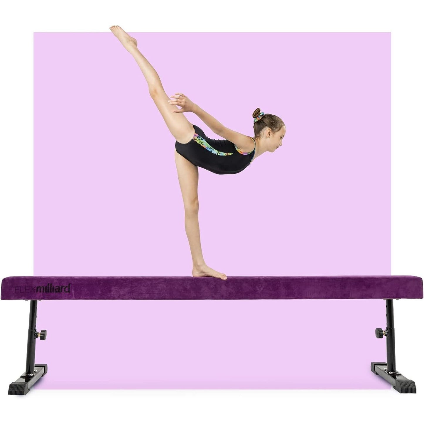 Adjustable Balance Beam, High and Low (7'7") Beam Suede Gymnastics Competition