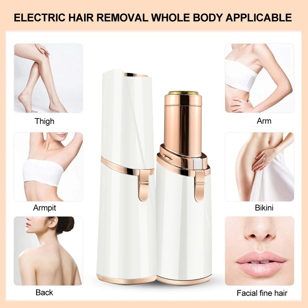 Portable shaver facial underarm private part whole body hair remover mini dry battery electric facial hair remover for women