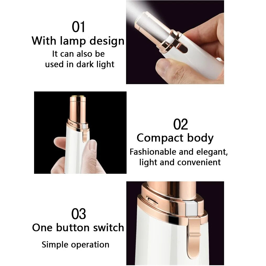 Portable shaver facial underarm private part whole body hair remover mini dry battery electric facial hair remover for women