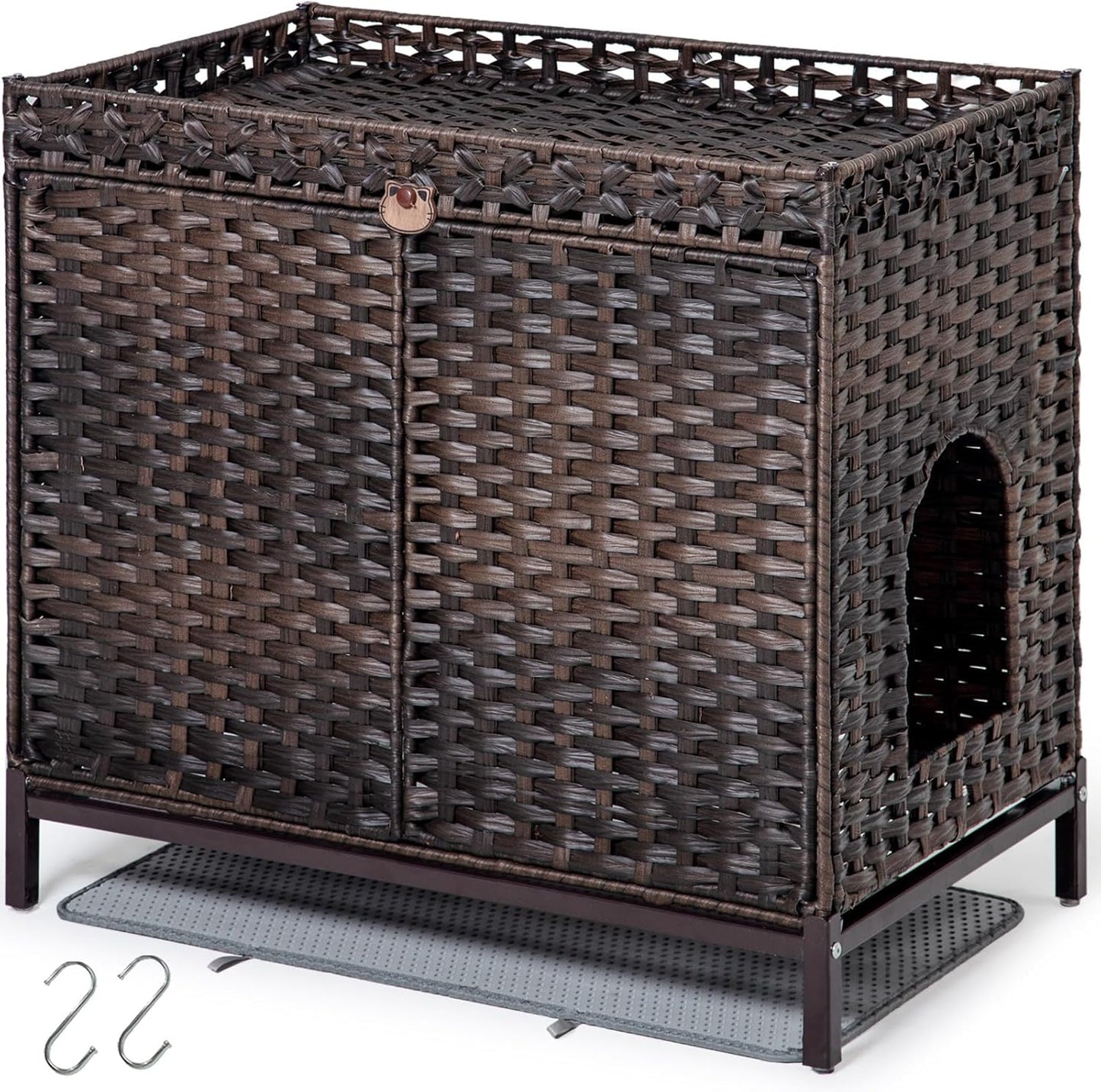 Cat Hidden Handwoven Rattan Litter Box